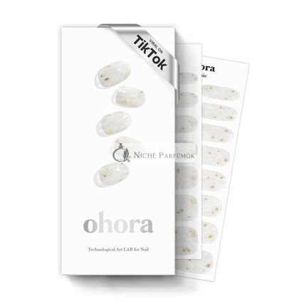 Ohora Semi Cured Gel Nail Strips Silky Marble - White Patterned