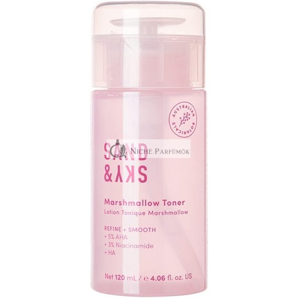 Sand & Sky Marshmallow Toner Hydrating Exfoliating Facial Toner to Brighten Skin Pore Tightening Minimizing Redness Niacinamide AHA BHA Hyaluronic Acid for Smooth and Soft Skin