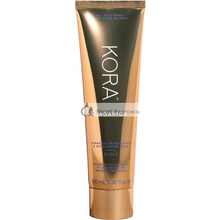 KORA Organics Turmeric Brightening Exfoliating Mask 2 in 1 100ml Black