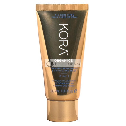 KORA Organics Turmeric Brightening & Exfoliating Mask Multi-Use Facial Scrub Polish & Illuminate Certified Organic Exfoliating Face Mask Cruelty Free 1.01 fl oz