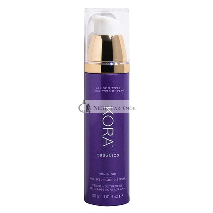 KORA Organics Noni Night AHA Resurfacing Serum Smooth and Refine Certified Organic 1.01 fl oz 30mL