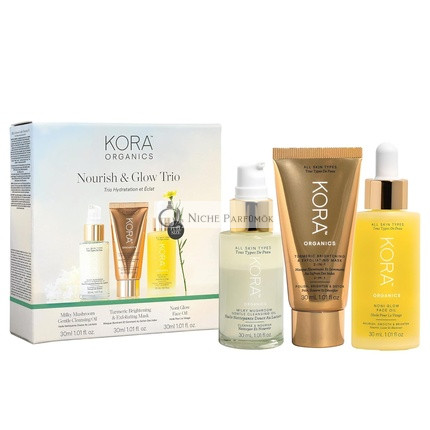 Kora Organics Nourish & Glow Trio Gift Set with Noni Glow Plumping Face Oil